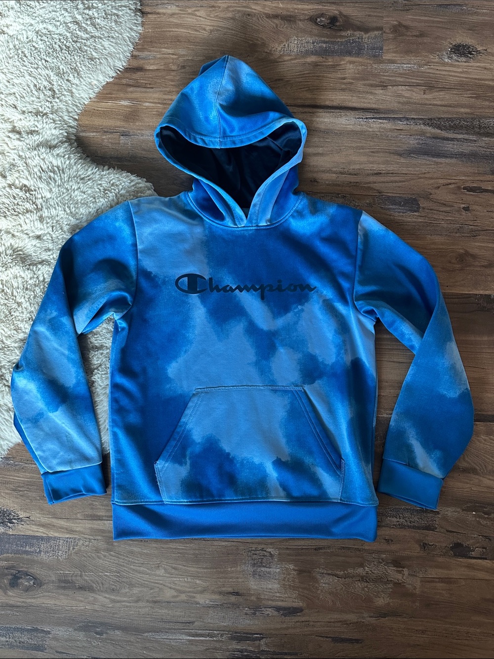Champion Blue Tie-Dye Pullover Hoodie
